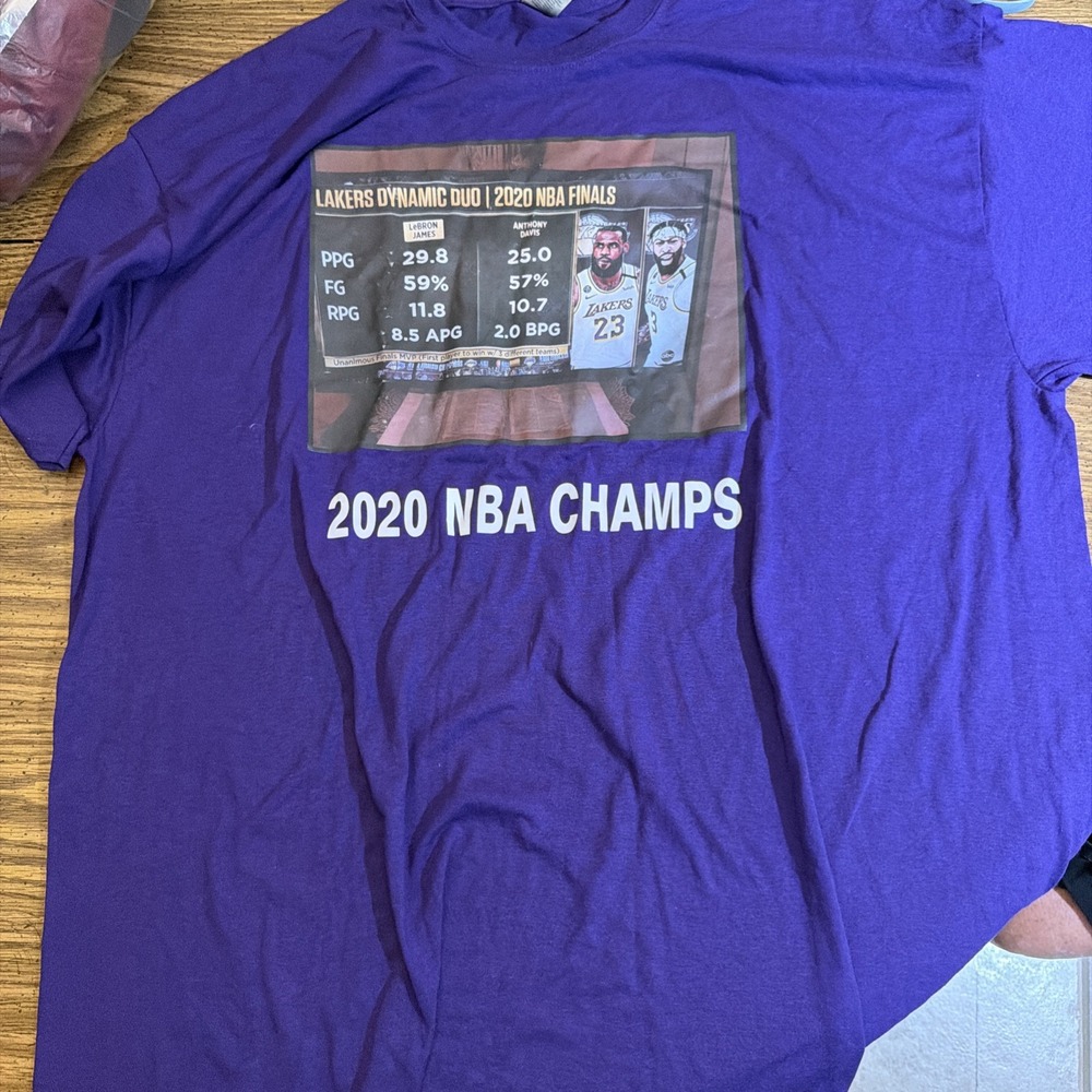 T Shirt Lakers LeBron Davis 2020 NBA Champs 2XL (A)